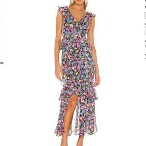AMUR Evita Dress in Black Anemone Floral size 6